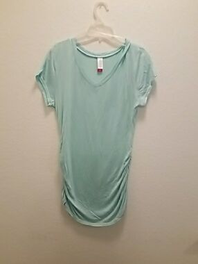 Light Mint V-Neck Short Sleeve Tunic